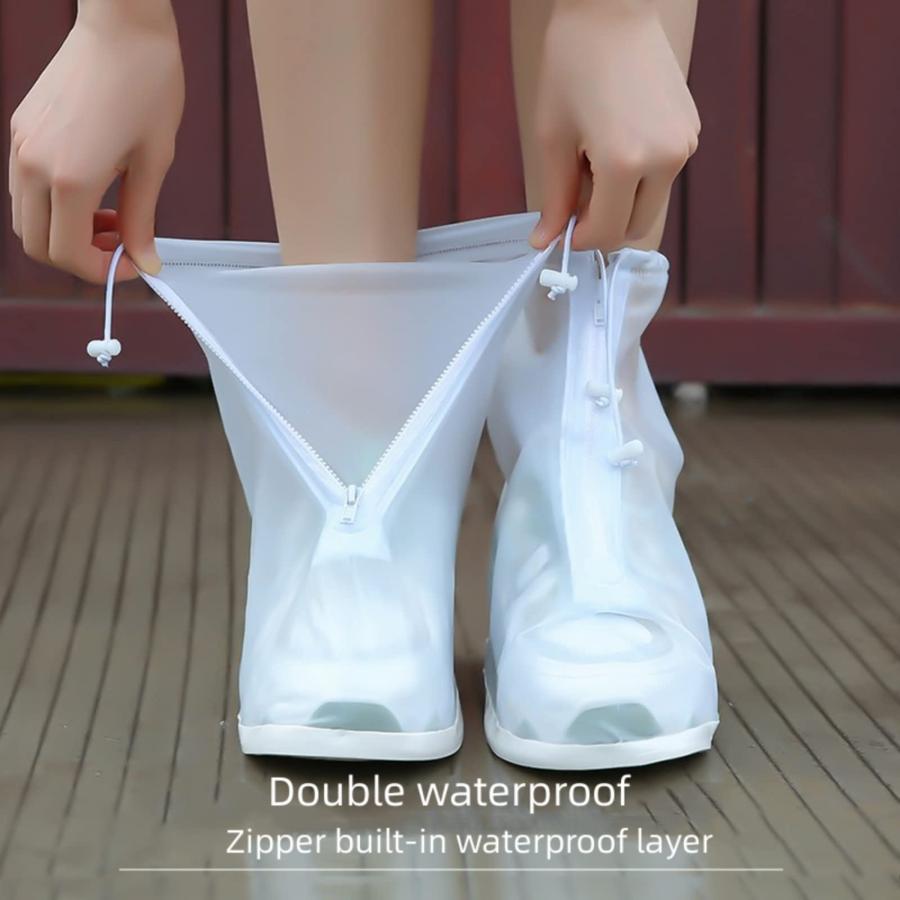 今月中値下げします Zbyoujer 防水シューズカバー ブーツカバー レイン用 オーバーシューズ 靴の上から再利用可能 靴プロテクター 防水ジッ 並行輸入品