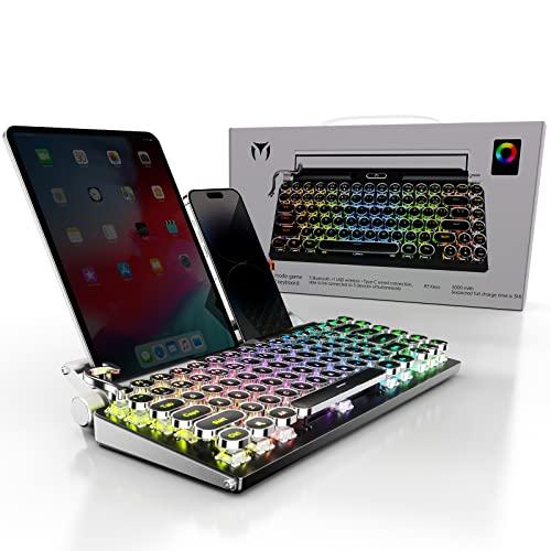 Typewriter Mechanical Keyboard,RGB Backlit,2.4G/BT5.0/Wired Retr 並行輸入品｜eamonyawa｜02