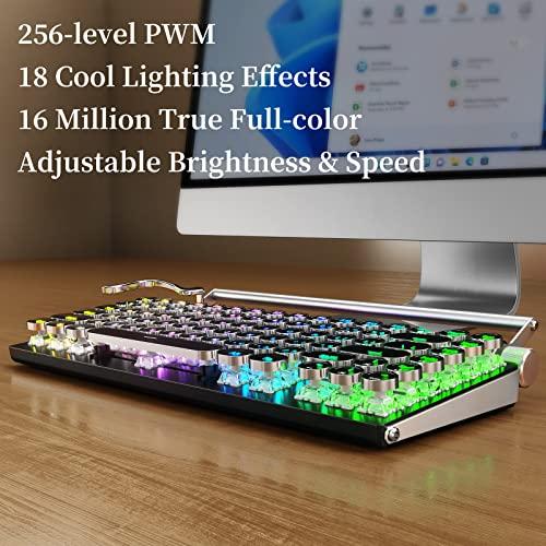 Typewriter Mechanical Keyboard,RGB Backlit,2.4G/BT5.0/Wired Retr 並行輸入品｜eamonyawa｜08
