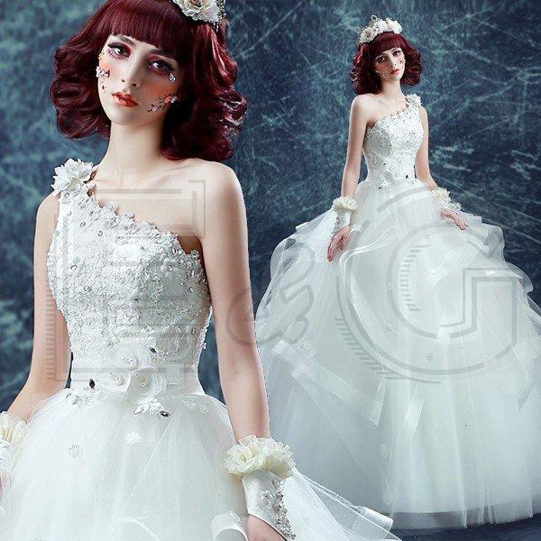 売れ筋直営店 ウエディングドレス サッシュベルト 二次会 ウェディングドレス エンパイア 安い 結婚式 プリンセス 花嫁 披露宴 ロングドレス ブライダル ワンショルダー ハイクオリティモデル Www Superavila Com