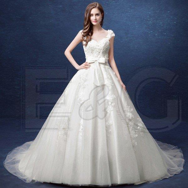 割引コー ウエディングドレス 安い 花嫁 ドレス 二次会 ウェディングドレス プリンセス 結婚式 披露宴 ブライダル ロングドレス エンパイア サッシュリボン 大きいサイズ 激安 購入 オンライン Www Superavila Com