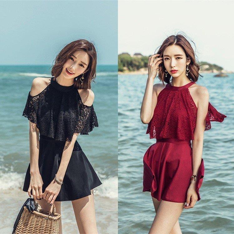 数量は多 水着レディース 体型カバー 水着 ワンピース型 サロペット水着 レース背中出し 小胸バンドゥ 韓国風 40代 大きいサイズ 可愛い スイムウェア 温泉 ママ水着 信頼 Www Sei Ba Gov Br