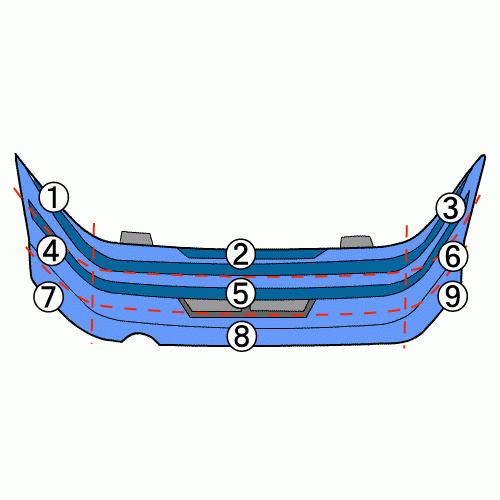 デリカＤ5 DBA-CV5W リアバンパーASSY 4B12 F16  緑 グリーン 6410B178GB｜earcparts2shopping｜06