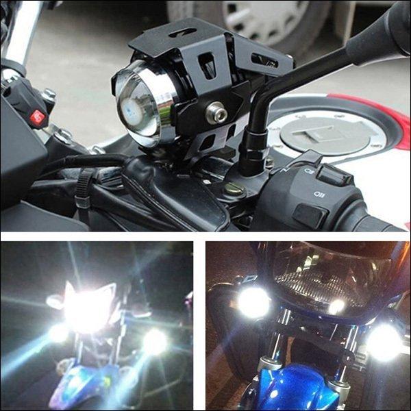 バイク用 LED ヘッドライト (a) 2個セット Hi Lo ストロボ 3段階切替