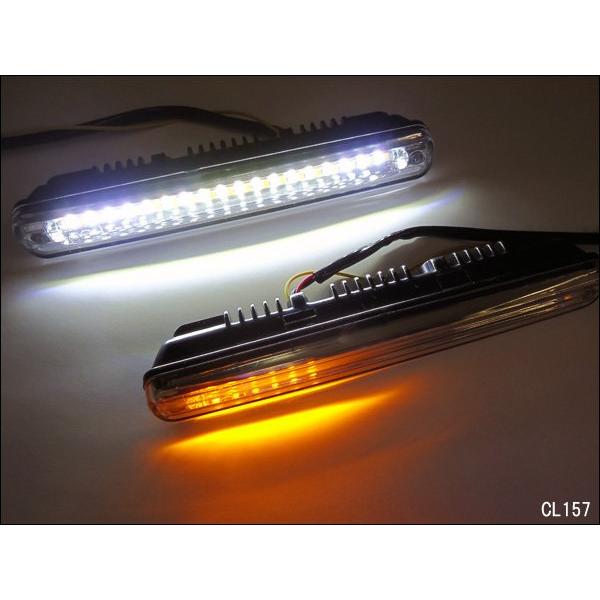 LEDデイライト (J) ホワイト/アンバー 2本セット 12V シーケンシャル