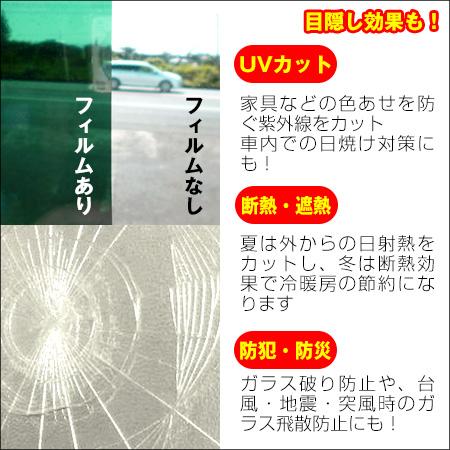 ガラスフィルム ミラーグリーン 1.52m×1m 窓ガラス フィルムシート 