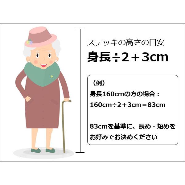 折りたたみ杖 黒【11】伸縮杖 5段階高さ調整可 86〜96cm T字 ステッキ