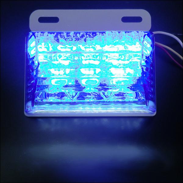 アーリーアメリカン店LEDサイドマーカー 青＋白(II)24V 角型 ステー