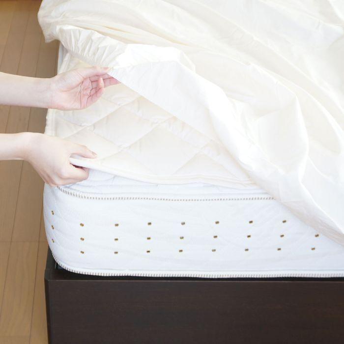 セミダブル＋セミダブル マチ45cm 防縮ボックスシーツ 幅240cm 厚さ