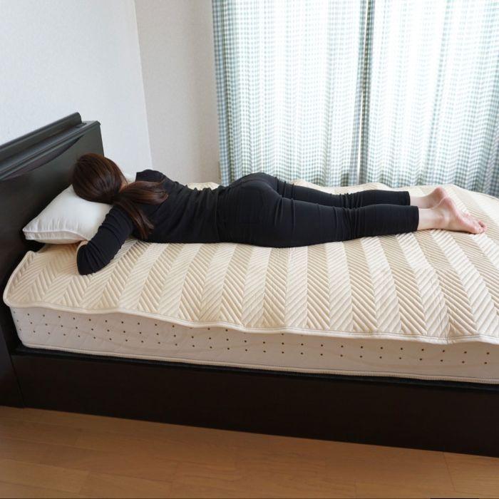 セミダブル＋セミダブル 防ダニベッドパッド 日本製 幅240cm ゴムなし 置くだけ 手入れ簡単 洗える 綿 通気性 帝人マイティトップ ダニ対策 高機能 春夏秋冬_15