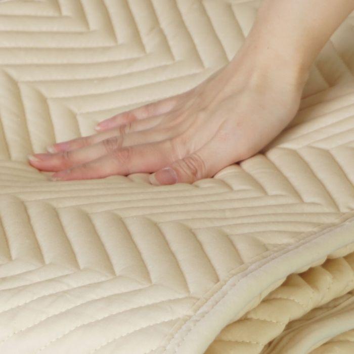 セミダブル＋セミダブル 防ダニベッドパッド 日本製 幅240cm ゴムなし 置くだけ 手入れ簡単 洗える 綿 通気性 帝人マイティトップ ダニ対策 高機能 春夏秋冬_3