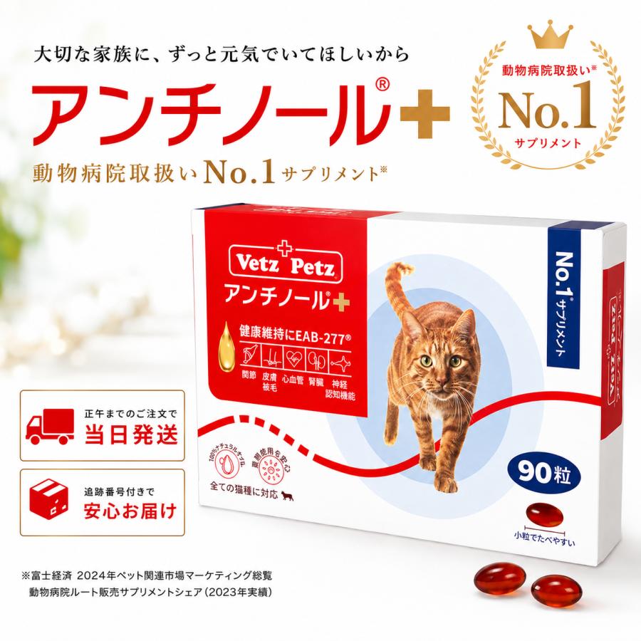 アンチノールプラス 猫用サプリメント 90粒 サプリ