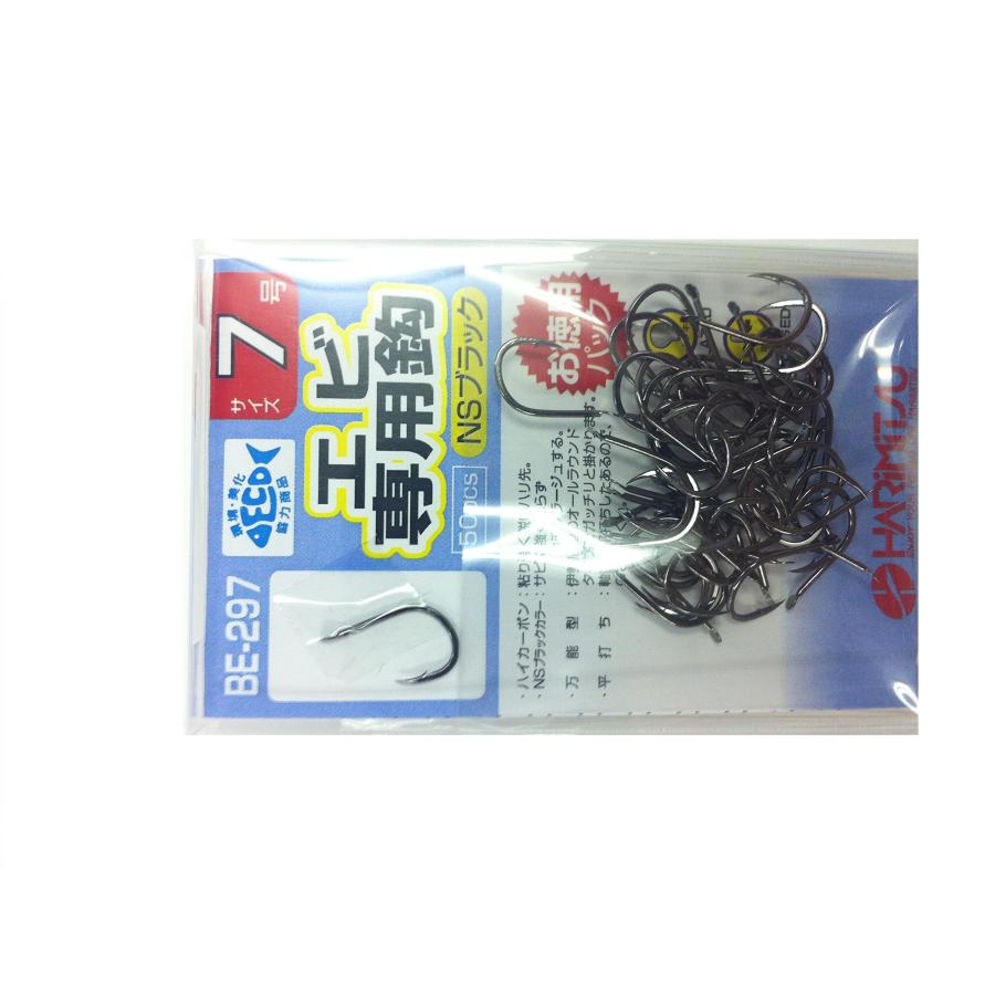 HARIMITSU(ハリミツ) BE297 バラ エビ専用鈎(NS)50p 7号 : Earth
