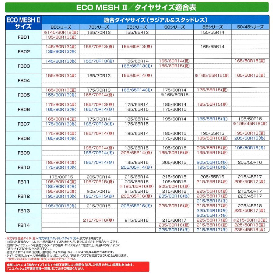 エフ・イー・シー(FEC) タイヤチェーン エコメッシュ2 FB14 : Earth