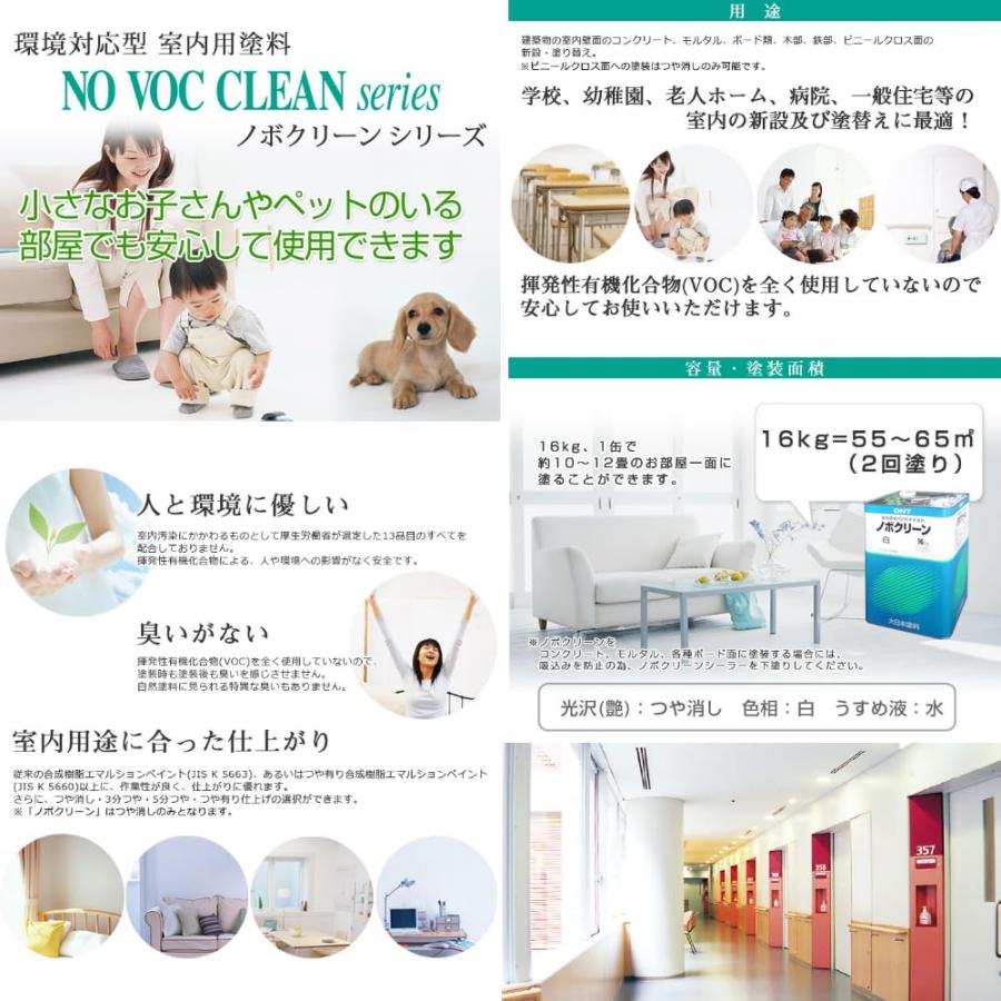 大日本塗料 ノボクリーン 白(艶消し) 16kg ホワイト : Earth Community 