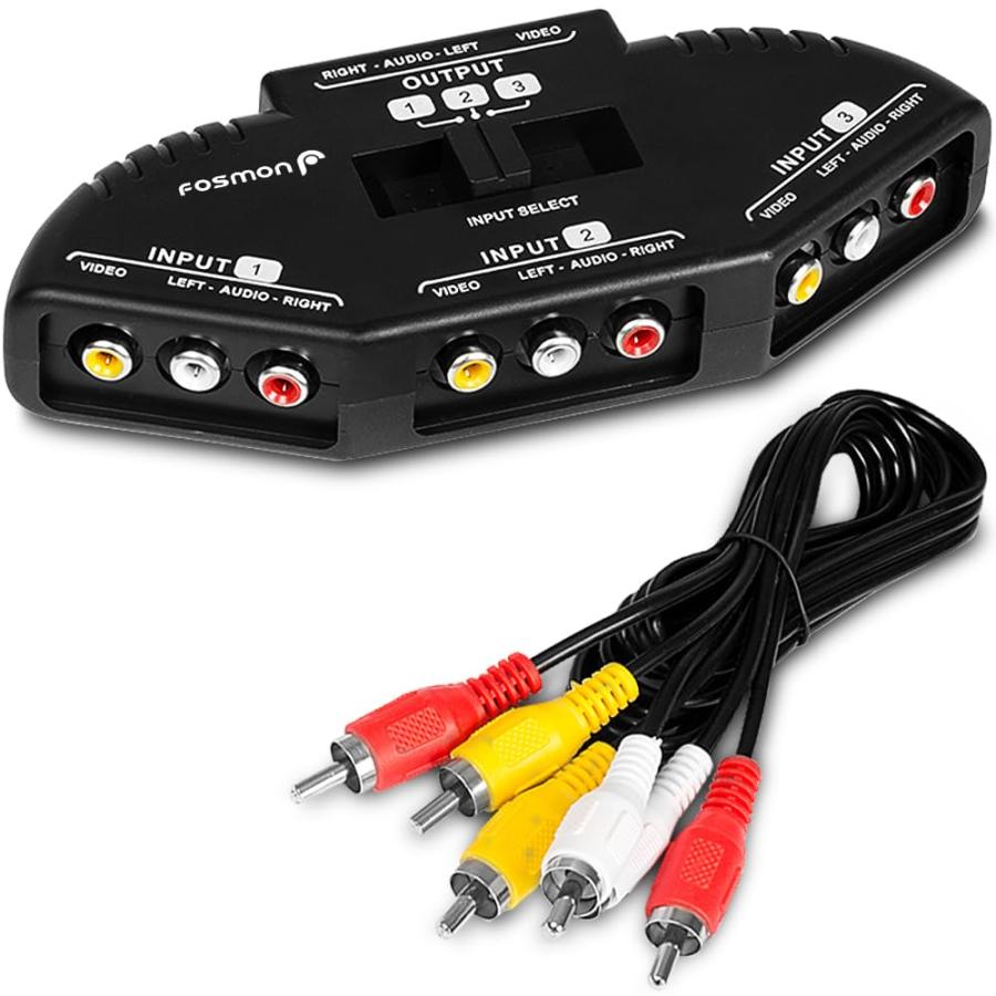 JJBestworld Fosmon AVセレクター 切替器 3入力1出力 3ポート RCA