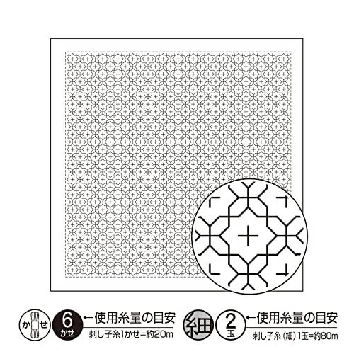 オリムパス製絲 刺し子の花ふきん布パック 十字花刺し (白) H-1016｜earth-c｜02