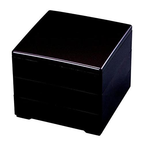 若泉漆器 3段重箱 6.5寸重 新乾漆 溜(内黒) H-155-53-A : Earth