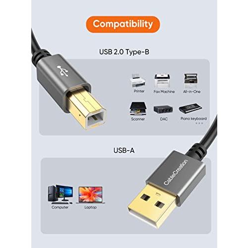 USBプリンターケーブル, CableCreation USB 2.0 A (オス) to Type B (オス) スキャナーケーブル HP、Cann｜earth-c｜04