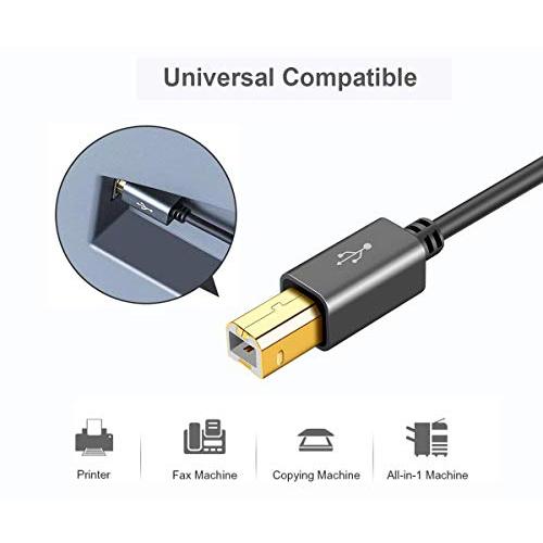 USBプリンターケーブル, CableCreation USB 2.0 A (オス) to Type B (オス) スキャナーケーブル HP、Cann｜earth-c｜08