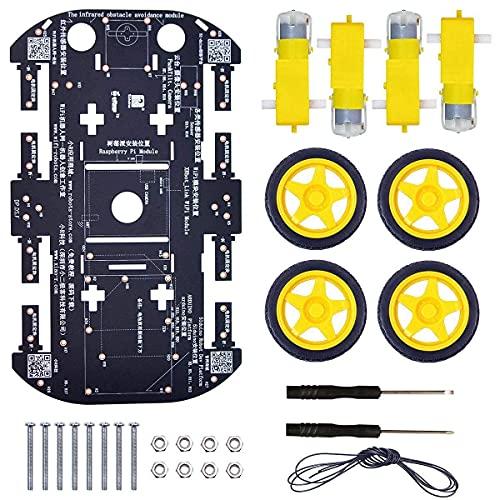 【在庫セール】Arduino /ラズベリーパイ用4 TTモーター付き4WDロボッ Arduino /ラズベリーパイ用4 TTモーター付き4WDロボットシャーシキット