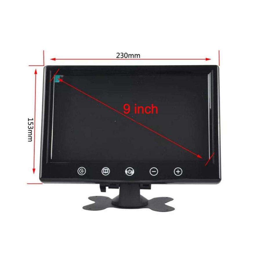 9インチ デジタル カラー TFT LCD（2ビデオ入力液晶付き）12-24V