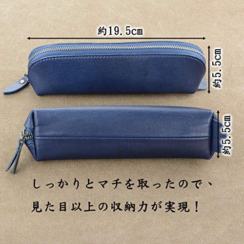 waramimi 本革ペンケース YKKチャック使用 革 筆箱 メンズ 革製 ペン