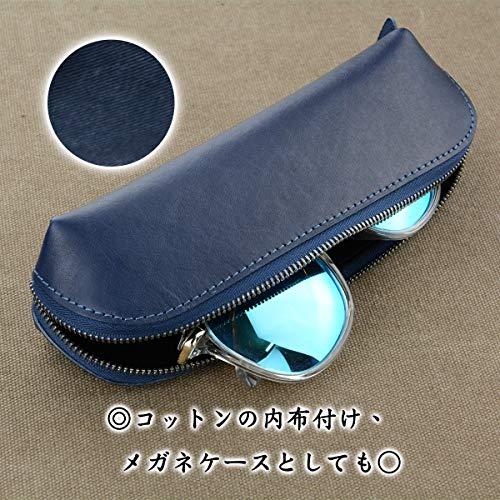 waramimi 本革ペンケース YKKチャック使用 革 筆箱 メンズ 革製 ペン