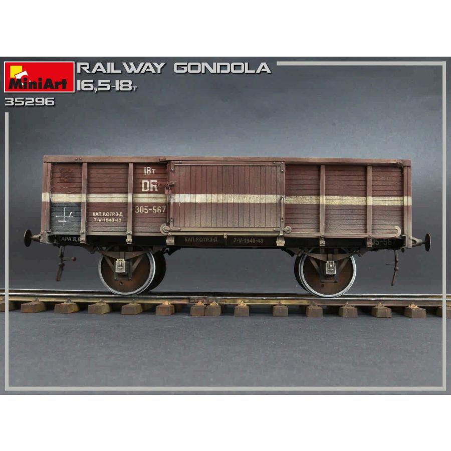 ミニアート 1/35 ドイツ軍 ゴンドラ貨車16.5-18t 兵隊5体付 プラモデル MA35296の画像