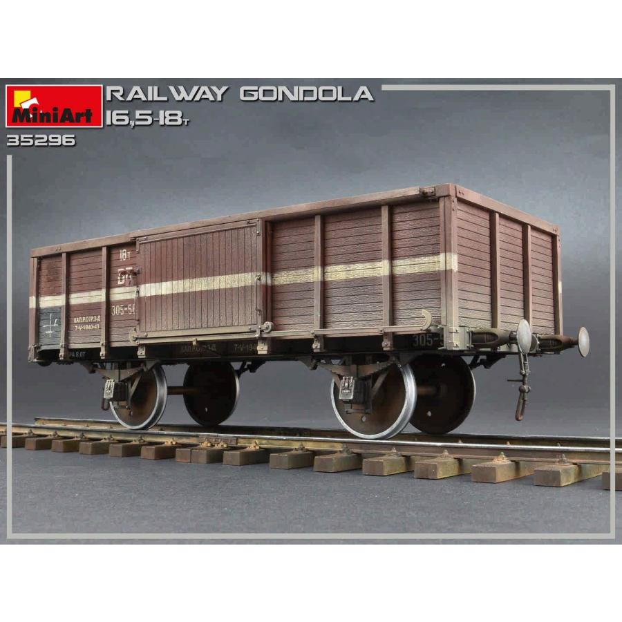 ミニアート 1/35 ドイツ軍 ゴンドラ貨車16.5-18t 兵隊5体付 プラモデル MA35296の画像