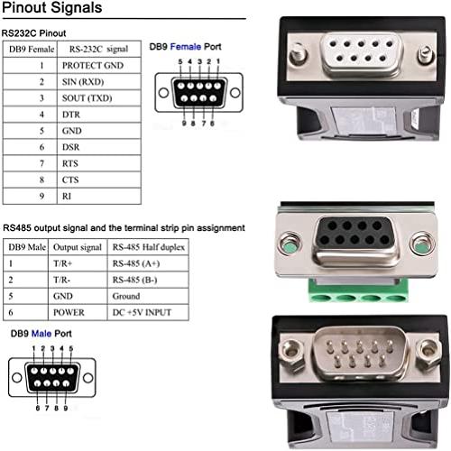 DTECH RS232C to RS485 変換 コンバーター アダプター Portpower シリアル ポート 給電 RS232 ⇔ RS485 変｜earth-c｜05