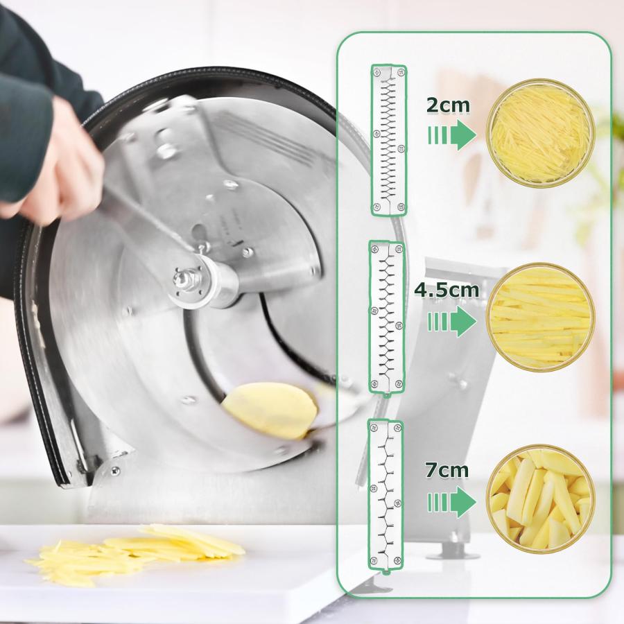 Huanyu 野菜スライサー 業務用 厚さ0-7MM きゃべつスライサー 2/4.5