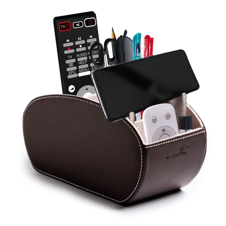 リモコンラック 多機能収納ボックス PUレザーボックス 卓上小物 家庭用