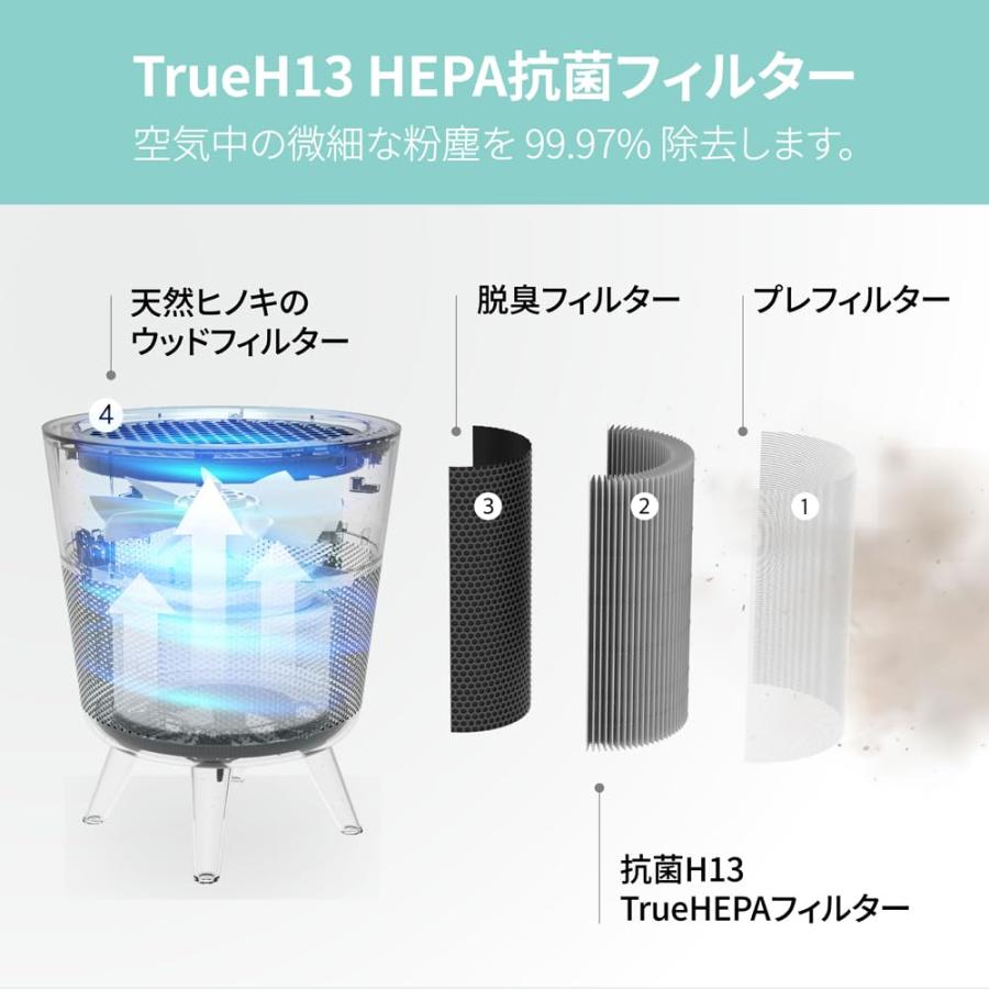 IMUNSEN 空気清浄機 原木檜フィルター搭載 花粉対策など IFデザイン