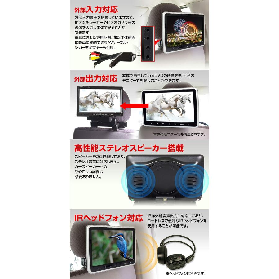 MAXWIN DVDプレーヤー 10.1インチ リアモニター 車載 ヘッドレスト