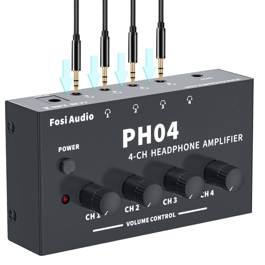 Fosi Audio PH04 4チャンネル ヘッドホンアンプ ステレオオーディオ