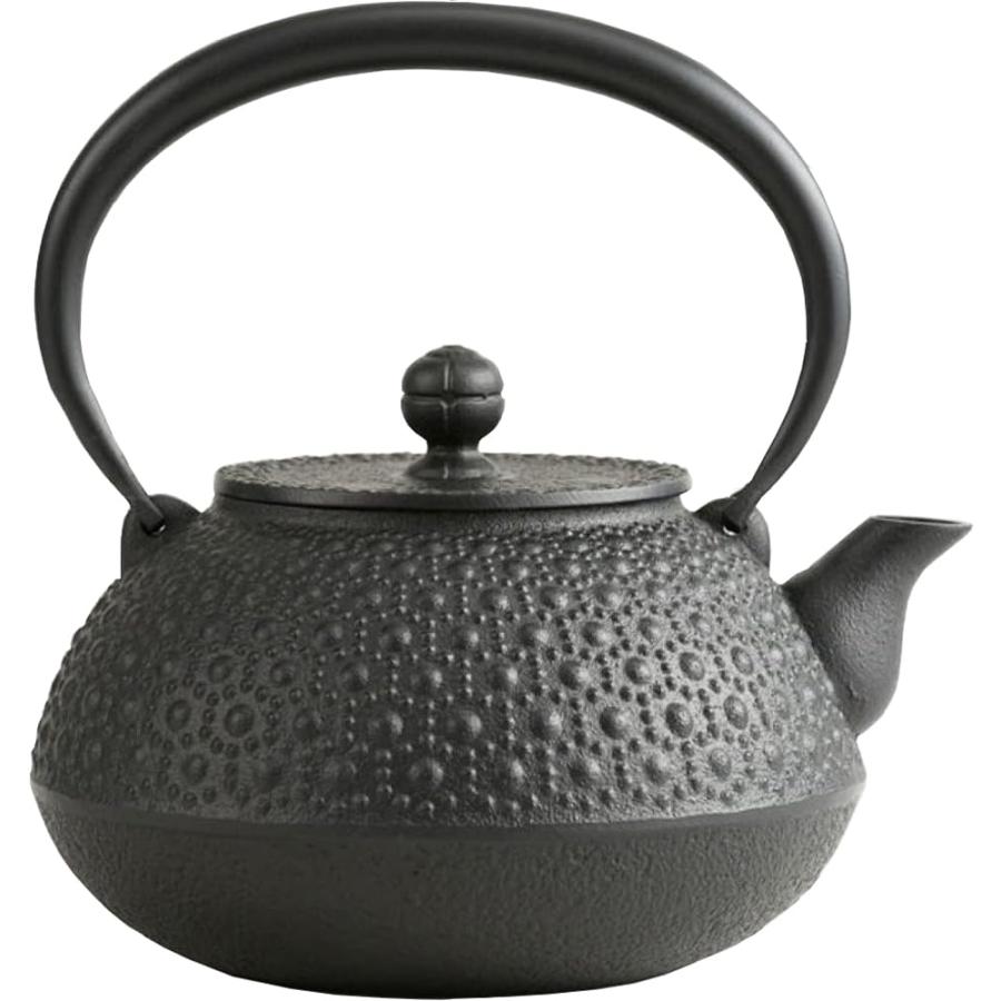 岩鋳 Iwachu 鉄瓶 9型平丸亀甲 黒焼付（釜焼） 1.1L 直火用 南部鉄器