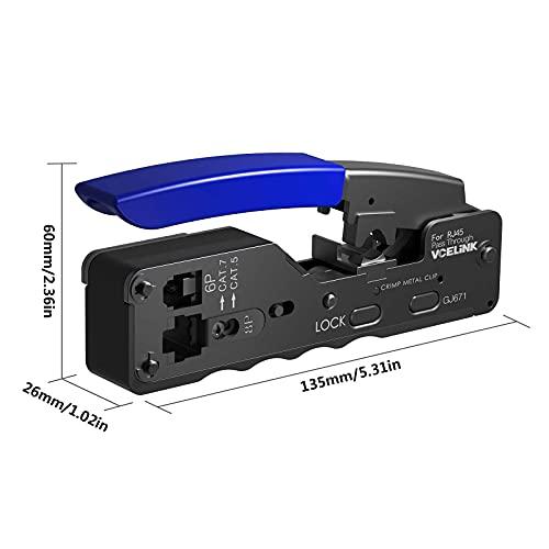 VCELINK GJ671BL RJ45 圧着工具 LANコネクタ かしめペンチ LANケーブル自作 貫通型CAT5/CAT6/CAT7 RJ45コネ｜earth-c｜08