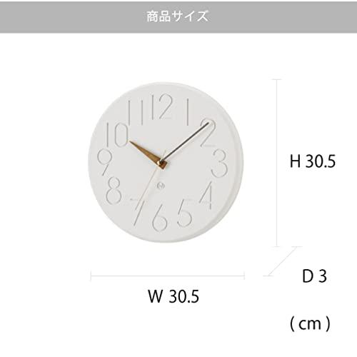 インターフォルム 掛け時計 スムーク CL-4168 ホワイト 木 ゴールド 直径30.5cm スイープムーブメント｜earth-c｜07