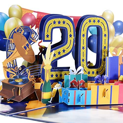 Magic Ants 20周年記念ポップアップカード、バースデーカード、20周年記念結婚記念日カード、3Dグリーティングカード、20歳のバースデーカー｜earth-c｜08