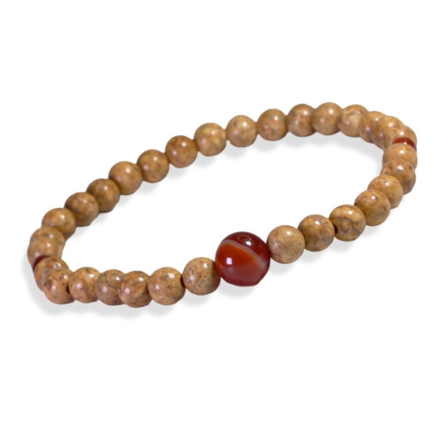 約5mm 天竺菩提樹 ブレスレット 数珠ブレス 実 黒曜石 腕輪念珠 女性