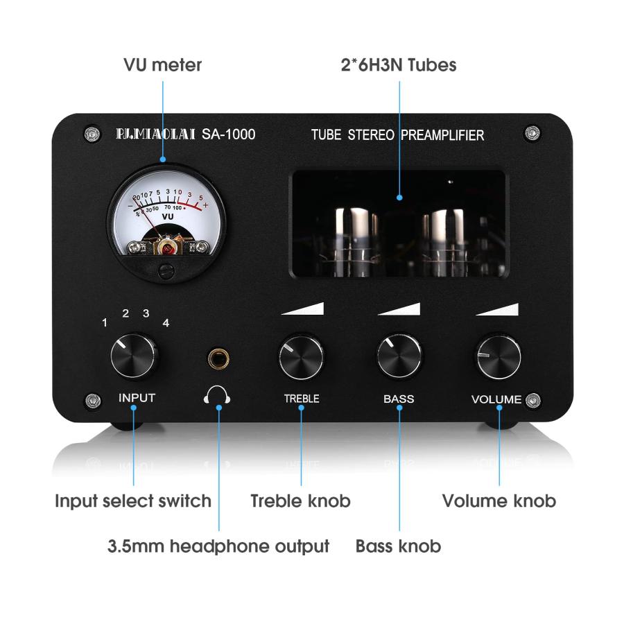 HiFi 真空管プリアンプ ステレオ 4 ウェイ オーディオ スイッチャー