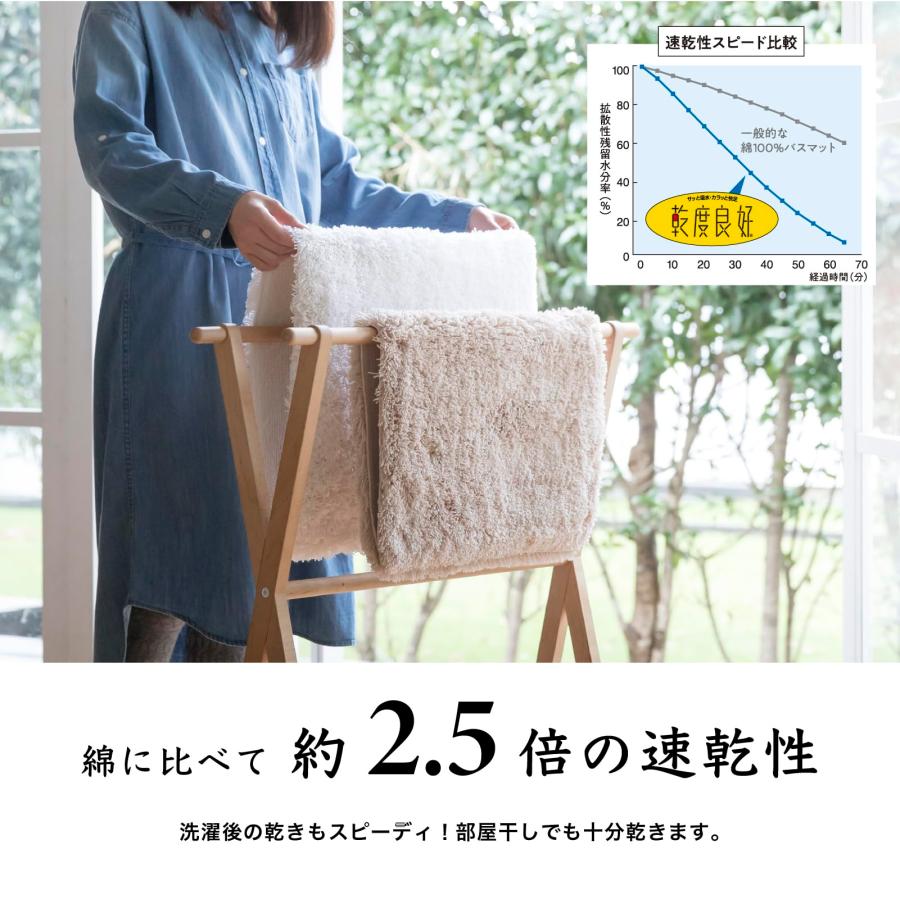 オカ(OKA) 乾度良好Dナチュレ バスマット 約36cm?55cm ダークグレー (速乾 洗える 足ふきマット 無地 おしゃれ お風呂) |  | 03
