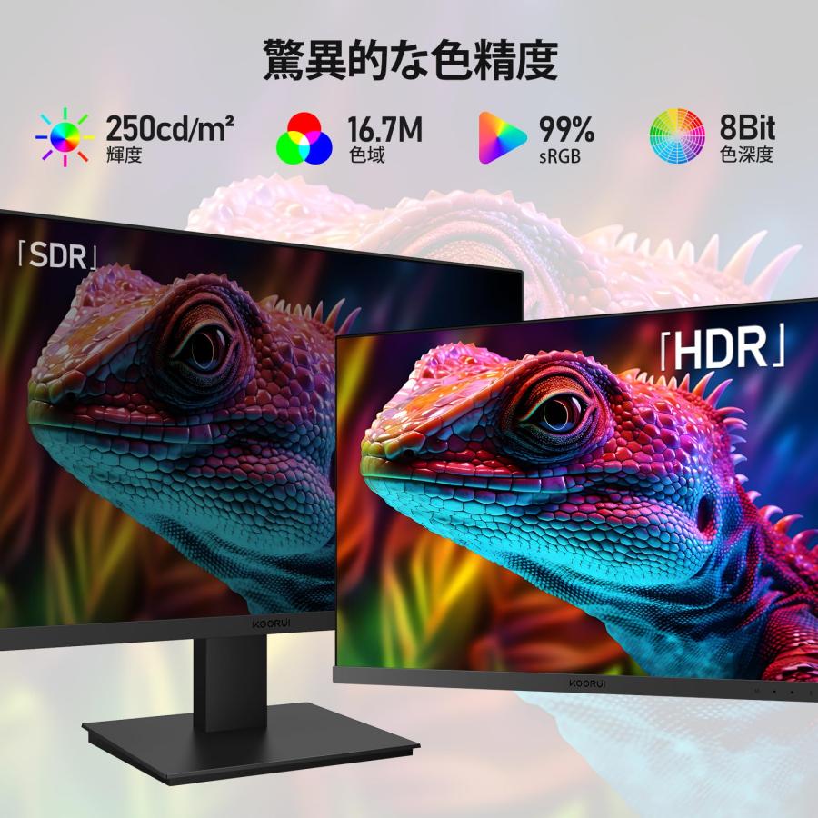 KOORUI モニター 27インチ ゲーミングモニター FHD 1080P/フルHD 100HZ