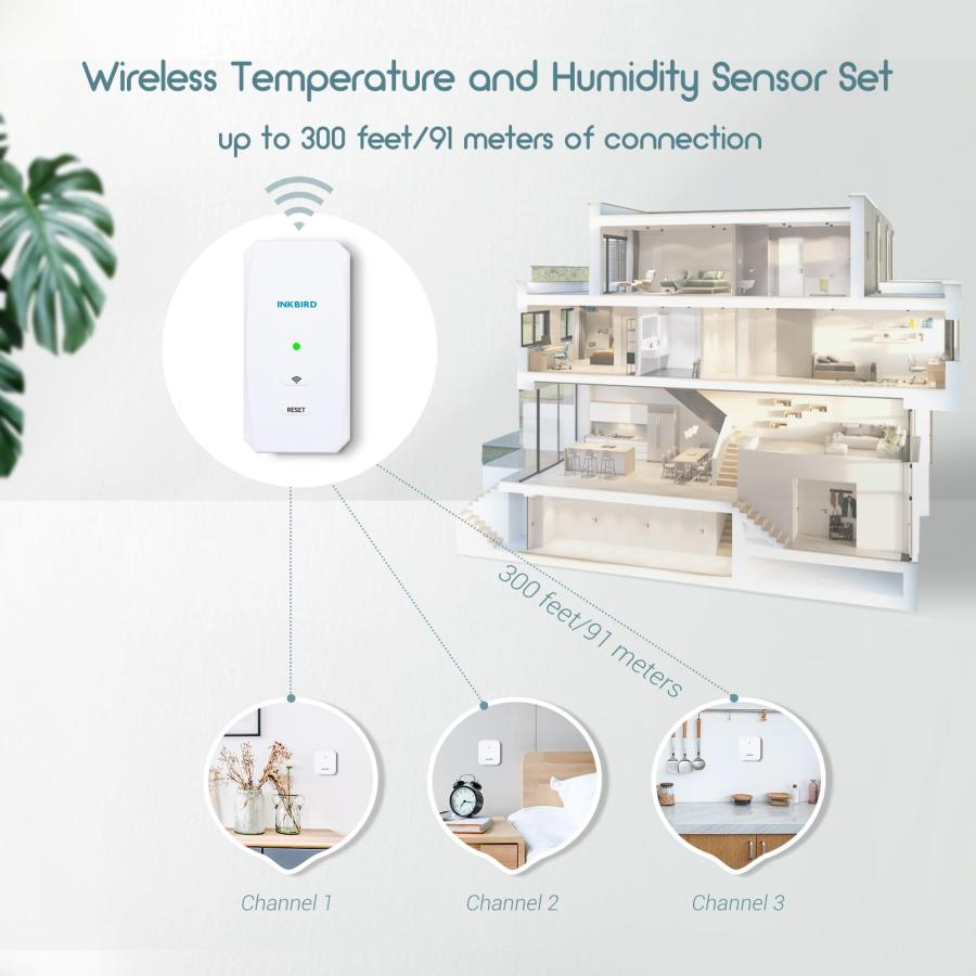 INKBIRD Wi-Fi 温度計 湿度計 ワイヤレス 温湿度計 WiFiハブ 高精度 温湿度センサー アプリ対応 アラート付き （1 WiFiハブ｜earth-c｜02
