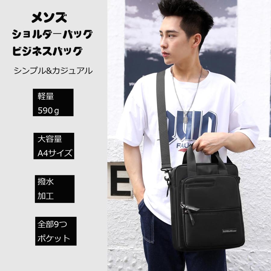 [zhongningyifeng] ショルダーバッグ メンズ 大きめ ビジネスバッグ 肩掛けカバン ナイロンバッグ ポケット多い A4 大容量 斜めが |  | 01
