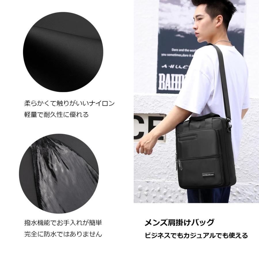 [zhongningyifeng] ショルダーバッグ メンズ 大きめ ビジネスバッグ 肩掛けカバン ナイロンバッグ ポケット多い A4 大容量 斜めが |  | 05