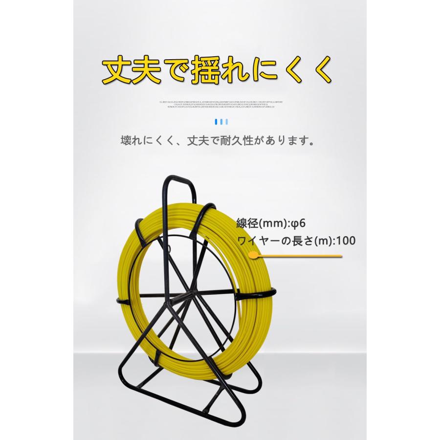 通線ロッド 100m通線ワイヤー 線径Φ6mm スチールワイヤー 通線 通線ロッド 100m通線ワイヤー 線径Φ6mm スチールワイヤー 通線