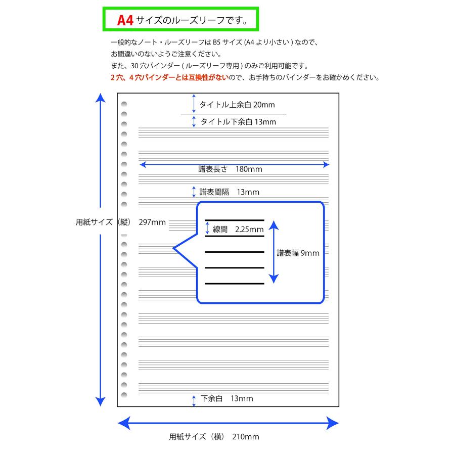 A4 五線譜 ルーズリーフ (80枚) : Earth Community - 通販 - Yahoo