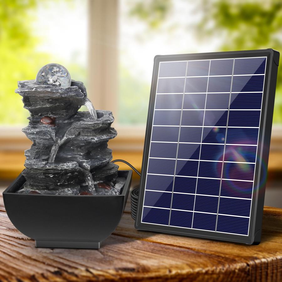 NFESOLAR ソーラー 噴水 ソーラーポンプ ミニ噴水 卓上噴水 ミニ滝